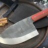 "Сербский нож № 5", цельнометаллический, клинок сталь 95Х18, рукоять из микарты красно-зелёного цвета
