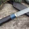 Нож "Засапожный-3", клинок сталь D2, рукоять граб, вставка стабилизированная карельская береза синего цвета 
