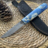 Нож "Манси", клинок Bohler K340, рукоять стабилизированный кап клена синего цвета  